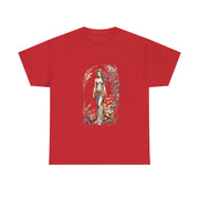 Bohemian Goddess Unisex Tee in red with vibrant graphic design, perfect for casual outings or gifts, My Name Is POD.