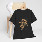 Custom T-Shirt - Cosmic Raccoon Tee: Quirky Cotton for All Occasions by Mynameispod