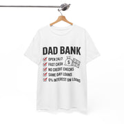 Custom T-Shirt - Dad Bank Unisex Heavy Cotton Tee - Perfect for Father's Day, Dad Jokes, Birthday Gift, Family Gatherings, Casual Wear by Mynameispod