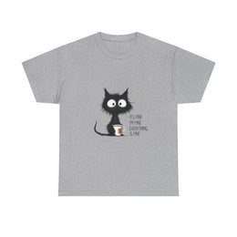 Custom T-Shirt - Feline Fine: Cat Humor Unisex Tee by Mynameispod