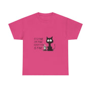 Custom T-Shirt - Feline Fine Tee: Humor for Cat Lovers! by Mynameispod