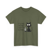 Custom T-Shirt - Feline Fine Tee: Humor for Cat Lovers! by Mynameispod