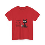 Custom T-Shirt - Feline Fine Tee: Humor for Cat Lovers! by Mynameispod