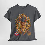 Custom T-Shirt - Flaming Cowboy Graphic Tee - Festival Ready! by Mynameispod