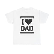 Custom T-Shirt - I Love Dad Tee - Perfect Gift for Father's Day, Dad's Birthday, Family Gatherings, Casual Wear, Gift for New Dads by Mynameispod
