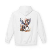 Custom Hoodie - Magical Winged Horse Fleece Hoodie, Unisex Hoodie, Cozy Sweatshirt, Fantasy Apparel, Gift for Animal Lovers, Unique Design by Mynameispod