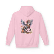 Custom Hoodie - Magical Winged Horse Fleece Hoodie, Unisex Hoodie, Cozy Sweatshirt, Fantasy Apparel, Gift for Animal Lovers, Unique Design by Mynameispod