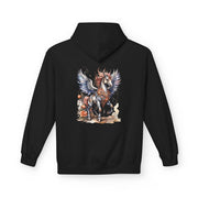 Custom Hoodie - Magical Winged Horse Fleece Hoodie, Unisex Hoodie, Cozy Sweatshirt, Fantasy Apparel, Gift for Animal Lovers, Unique Design by Mynameispod