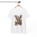 Custom T-Shirt - Mythical Guardian Unisex Heavy Cotton Tee, Graphic Tee, Angel Design Shirt, Fantasy Apparel, Gifts for Him/Her, Casual Wear by Mynameispod
