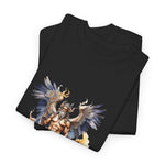 Custom T-Shirt - Mythical Guardian Unisex Heavy Cotton Tee, Graphic Tee, Angel Design Shirt, Fantasy Apparel, Gifts for Him/Her, Casual Wear by Mynameispod