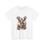 Custom T-Shirt - Mythical Guardian Unisex Heavy Cotton Tee, Graphic Tee, Angel Design Shirt, Fantasy Apparel, Gifts for Him/Her, Casual Wear by Mynameispod