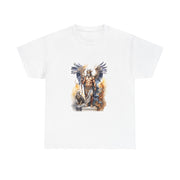 Custom T-Shirt - Mythical Guardian Unisex Heavy Cotton Tee, Graphic Tee, Angel Design Shirt, Fantasy Apparel, Gifts for Him/Her, Casual Wear by Mynameispod
