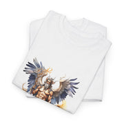 Custom T-Shirt - Mythical Guardian Unisex Heavy Cotton Tee, Graphic Tee, Angel Design Shirt, Fantasy Apparel, Gifts for Him/Her, Casual Wear by Mynameispod