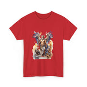 Custom T-Shirt - Mythical Guardian Unisex Heavy Cotton Tee, Graphic Tee, Angel Design Shirt, Fantasy Apparel, Gifts for Him/Her, Casual Wear by Mynameispod