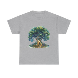 Custom T-Shirt - Nature - Inspired Unisex Heavy Cotton Tee - Majestic Tree Design by Mynameispod
