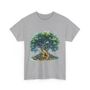 Custom T-Shirt - Nature - Inspired Unisex Heavy Cotton Tee - Majestic Tree Design by Mynameispod