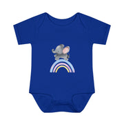 Custom Kids clothes - Rainbow Elephant Infant Bodysuit Delight by Mynameispod