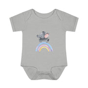Custom Kids clothes - Rainbow Elephant Infant Bodysuit Delight by Mynameispod