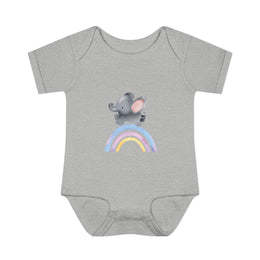 Custom Kids clothes - Rainbow Elephant Infant Bodysuit Delight by Mynameispod