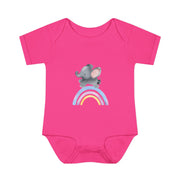 Custom Kids clothes - Rainbow Elephant Infant Bodysuit Delight by Mynameispod