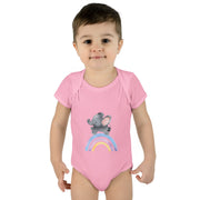 Custom Kids clothes - Rainbow Elephant Infant Bodysuit Delight by Mynameispod