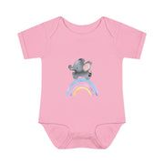 Custom Kids clothes - Rainbow Elephant Infant Bodysuit Delight by Mynameispod