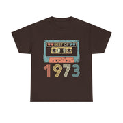 Custom T-Shirt - Retro 1973 Cassette Tee - Unisex Heavy Cotton by Mynameispod