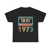 Custom T-Shirt - Retro 1973 Cassette Tee - Unisex Heavy Cotton by Mynameispod