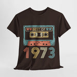 Custom T-Shirt - Retro 1973 Cassette Tee - Unisex Heavy Cotton by Mynameispod