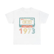 Custom T-Shirt - Retro 1973 Cassette Tee - Unisex Heavy Cotton by Mynameispod