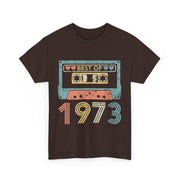 Custom T-Shirt - Retro 1973 Cassette Tee - Unisex Heavy Cotton by Mynameispod
