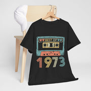 Custom T-Shirt - Retro 1973 Cassette Tee - Unisex Heavy Cotton by Mynameispod