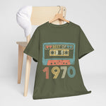 Custom T-Shirt - Retro Cassette 70s Unisex Cotton Tee by Mynameispod