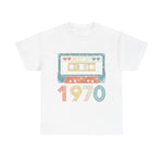 Custom T-Shirt - Retro Cassette 70s Unisex Cotton Tee by Mynameispod