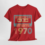 Custom T-Shirt - Retro Cassette 70s Unisex Cotton Tee by Mynameispod