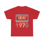 Custom T-Shirt - Retro Cassette 70s Unisex Cotton Tee by Mynameispod