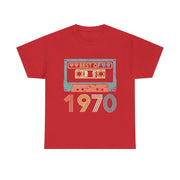Custom T-Shirt - Retro Cassette 70s Unisex Cotton Tee by Mynameispod