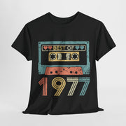 Custom T-Shirt - Retro Vibes 77 Cassette Tee - Unisex Cotton Classic by Mynameispod