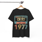 Custom T-Shirt - Retro Vibes 77 Cassette Tee - Unisex Cotton Classic by Mynameispod