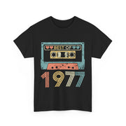 Custom T-Shirt - Retro Vibes 77 Cassette Tee - Unisex Cotton Classic by Mynameispod