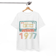 Custom T-Shirt - Retro Vibes 77 Cassette Tee - Unisex Cotton Classic by Mynameispod