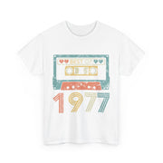 Custom T-Shirt - Retro Vibes 77 Cassette Tee - Unisex Cotton Classic by Mynameispod