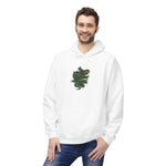 Custom Hoodie - Serpent Vibes Unisex Green Fleece Hoodie by Mynameispod