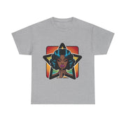 Stylish graphic tee with bold design featuring a woman in a star, perfect for self-expression, My Name Is POD.