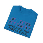 Custom T-Shirt - Vowel Vex T-Shirt by Mynameispod