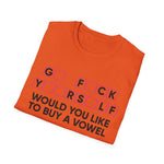 Custom T-Shirt - Vowel Vex T-Shirt by Mynameispod
