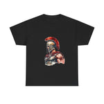 Spartan graphic tee featuring warrior design on a black unisex cotton shirt. Perfect custom t-shirt gift, My Name Is POD.