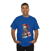 Unisex Warrior Spirit Tee in blue featuring a Spartan design. Perfect for casual wear, custom t-shirt lovers. My Name Is POD